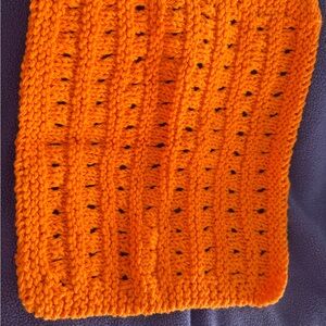Handcrafted Orange Knit Kitchen dishcloth